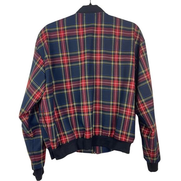 Plaid Red and Blue Jacket Vintage Zip Up Medium - Picture 2 of 6